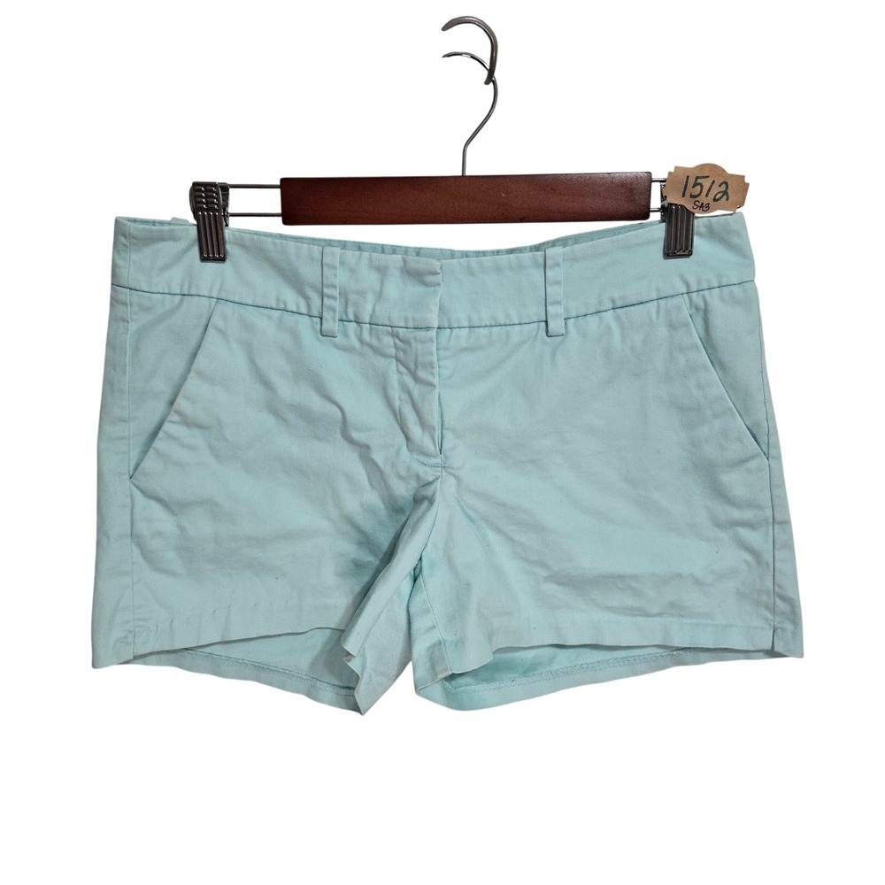 Mossimo Women Light Blue Stretch Chino Shorts Size 8 Mint Green Summer Casual